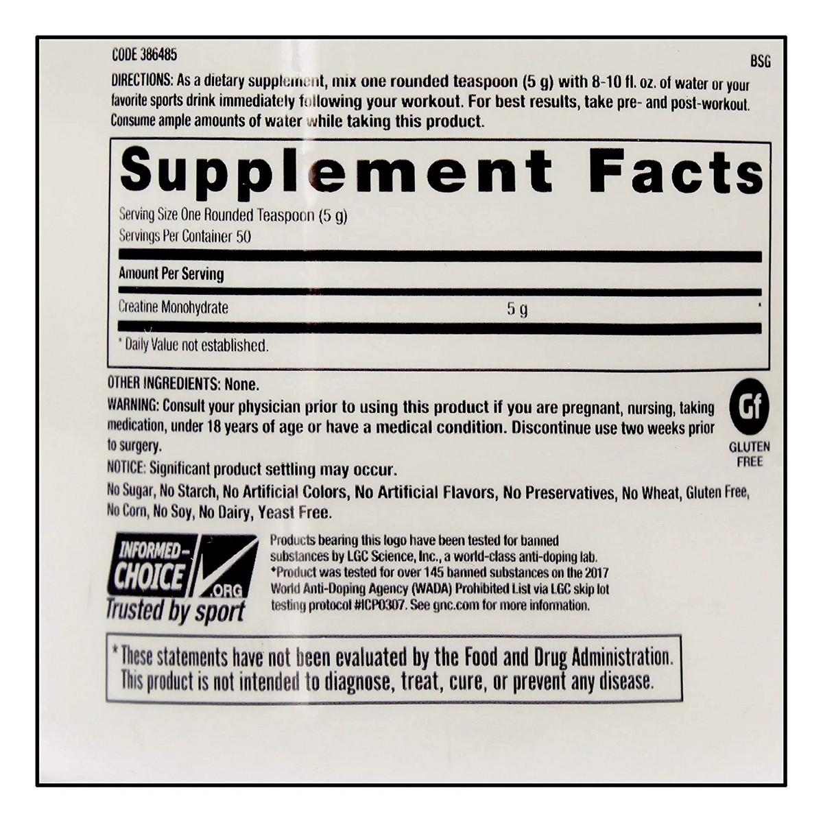 GNC PP Powder Creatine Monohydrate Powder (250gm)