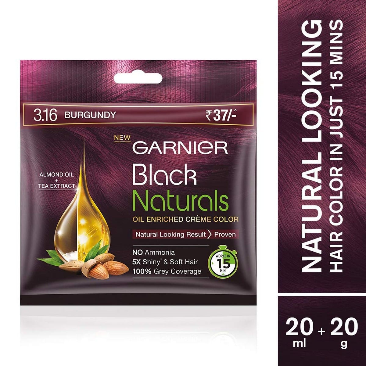Garnier 3.16 Burgundy Hair Colour 20g+20ml (Pack of 8)