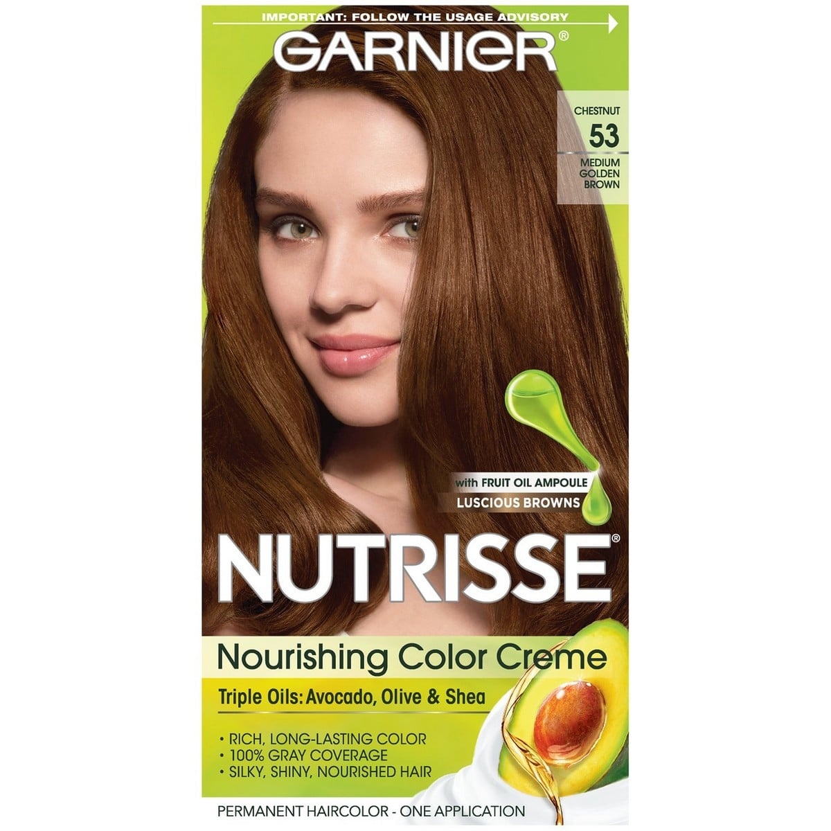 Garnier Hair Color Chestnut 53 Medium Golden Brown (140 grams)