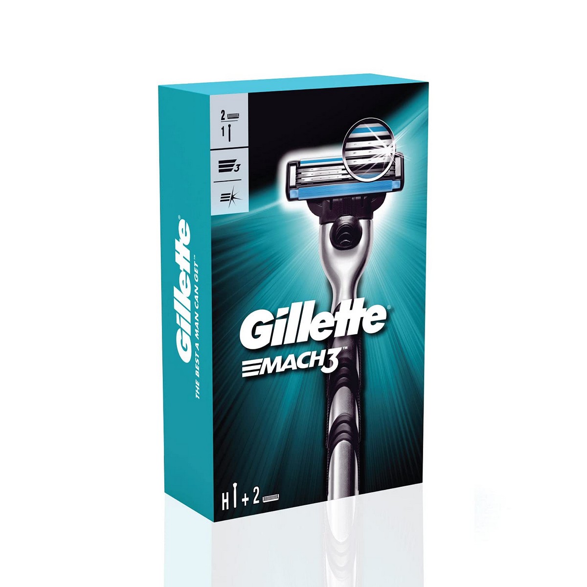 Gillette Mach 3 Shaving Razor + 2 Cartridge