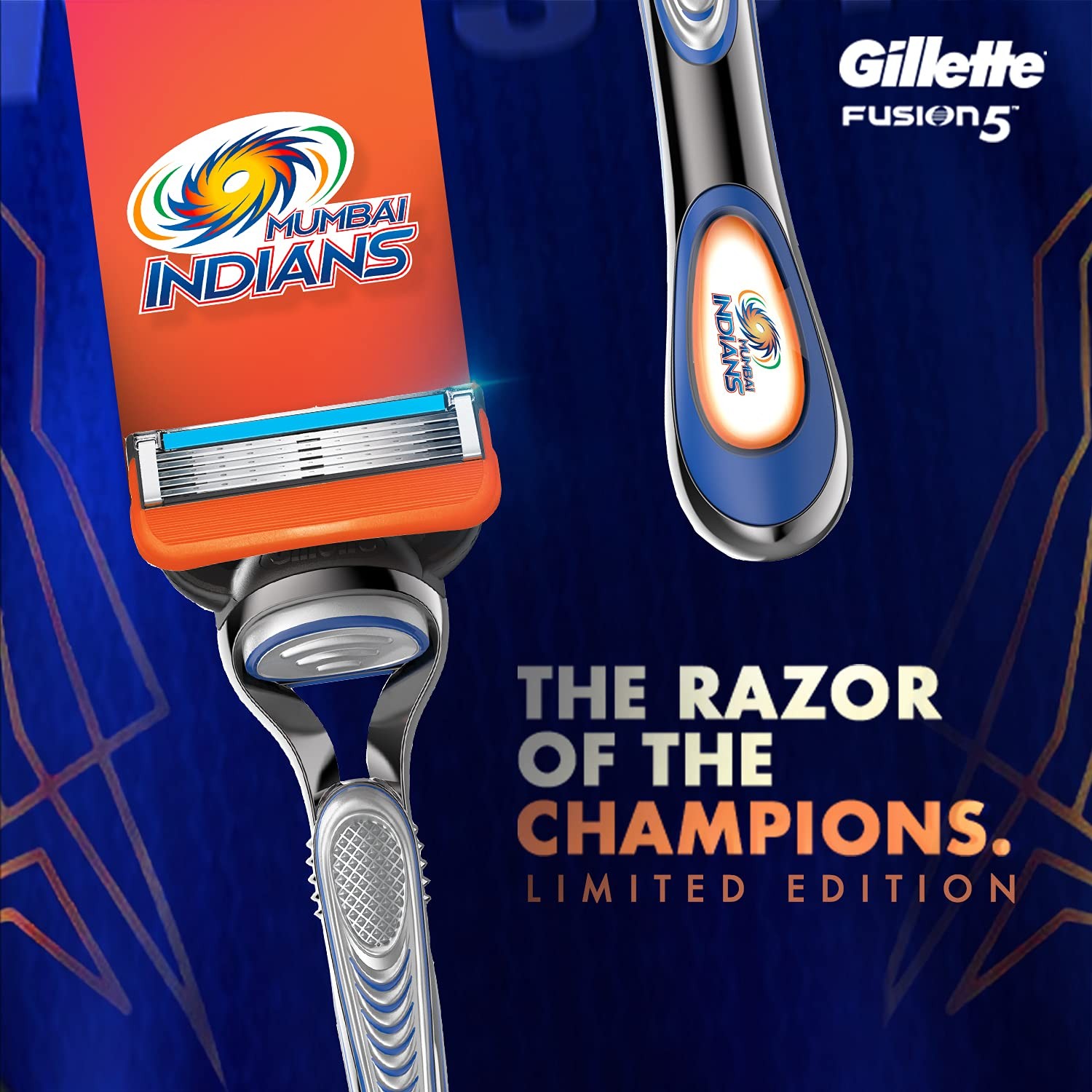 Gillette Mumbai Indians Limited Edition Fusion Razor