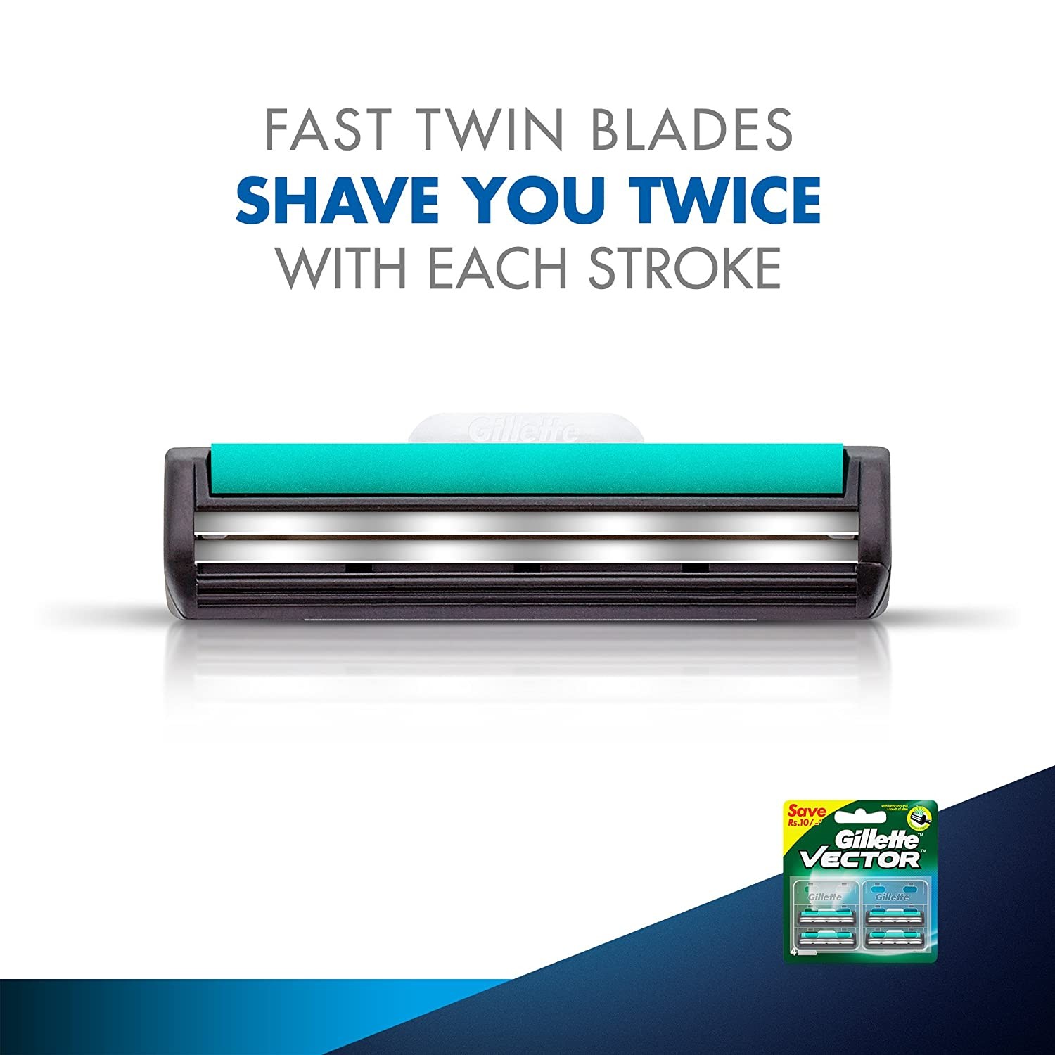 Gillette Vector Plus Manual Shaving Razor Blades (4 Cartridge)