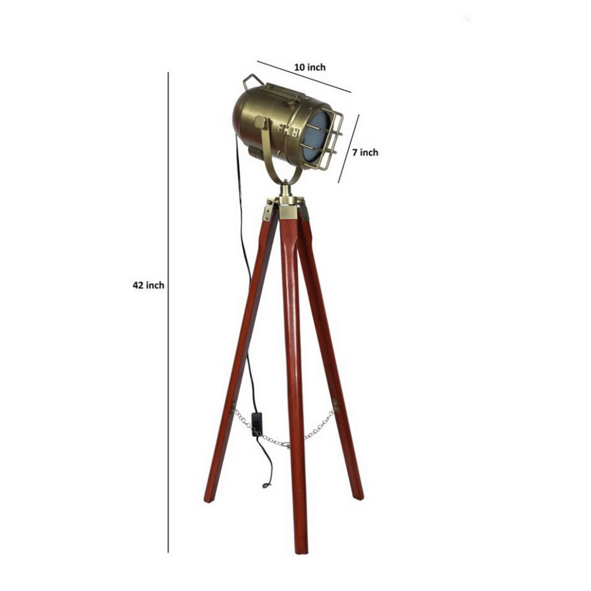 Grill Brass Made Spotlight With Wooden Tripod Online