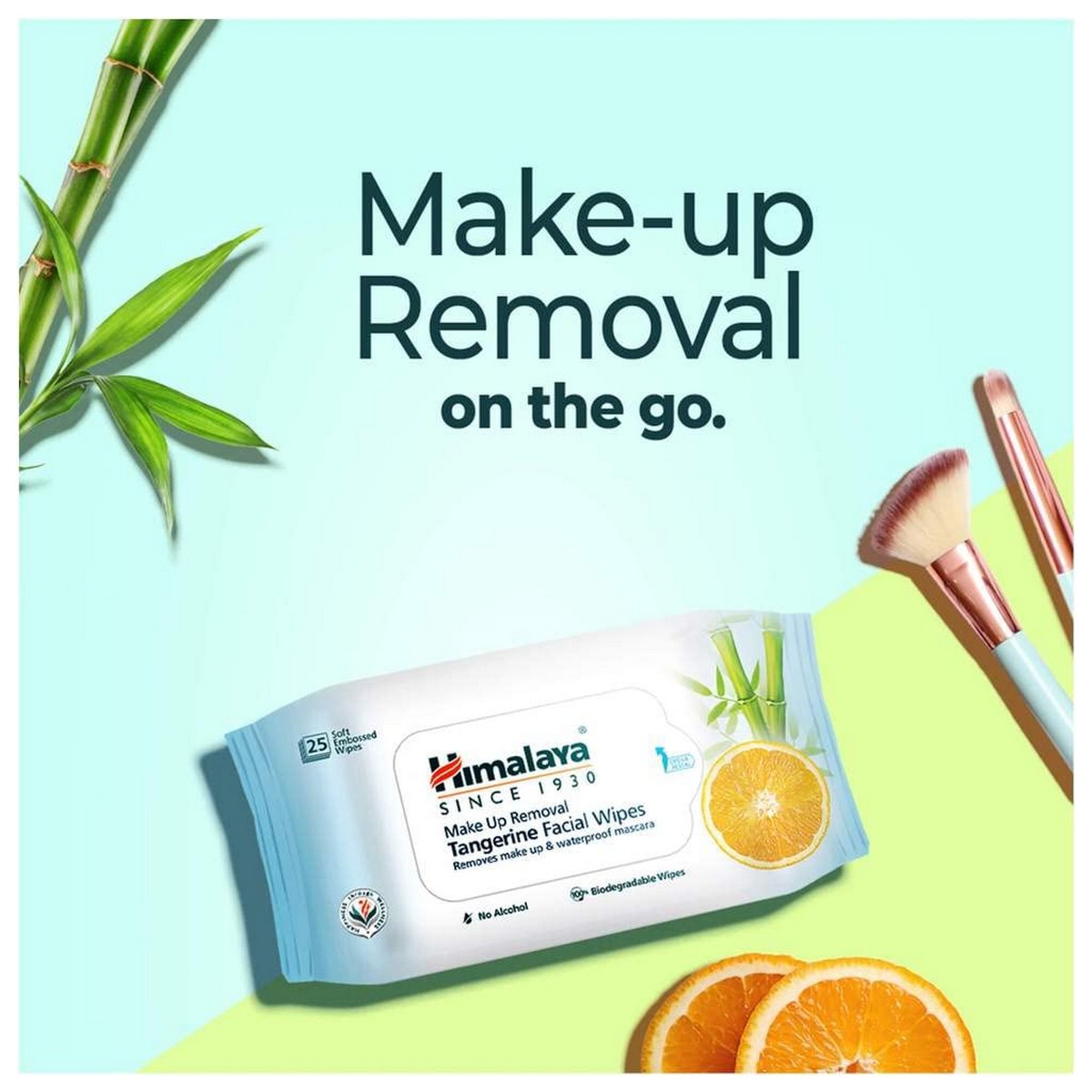 Himalaya Make-Up Removal Tangerine Facial Wipes (25 wipes)