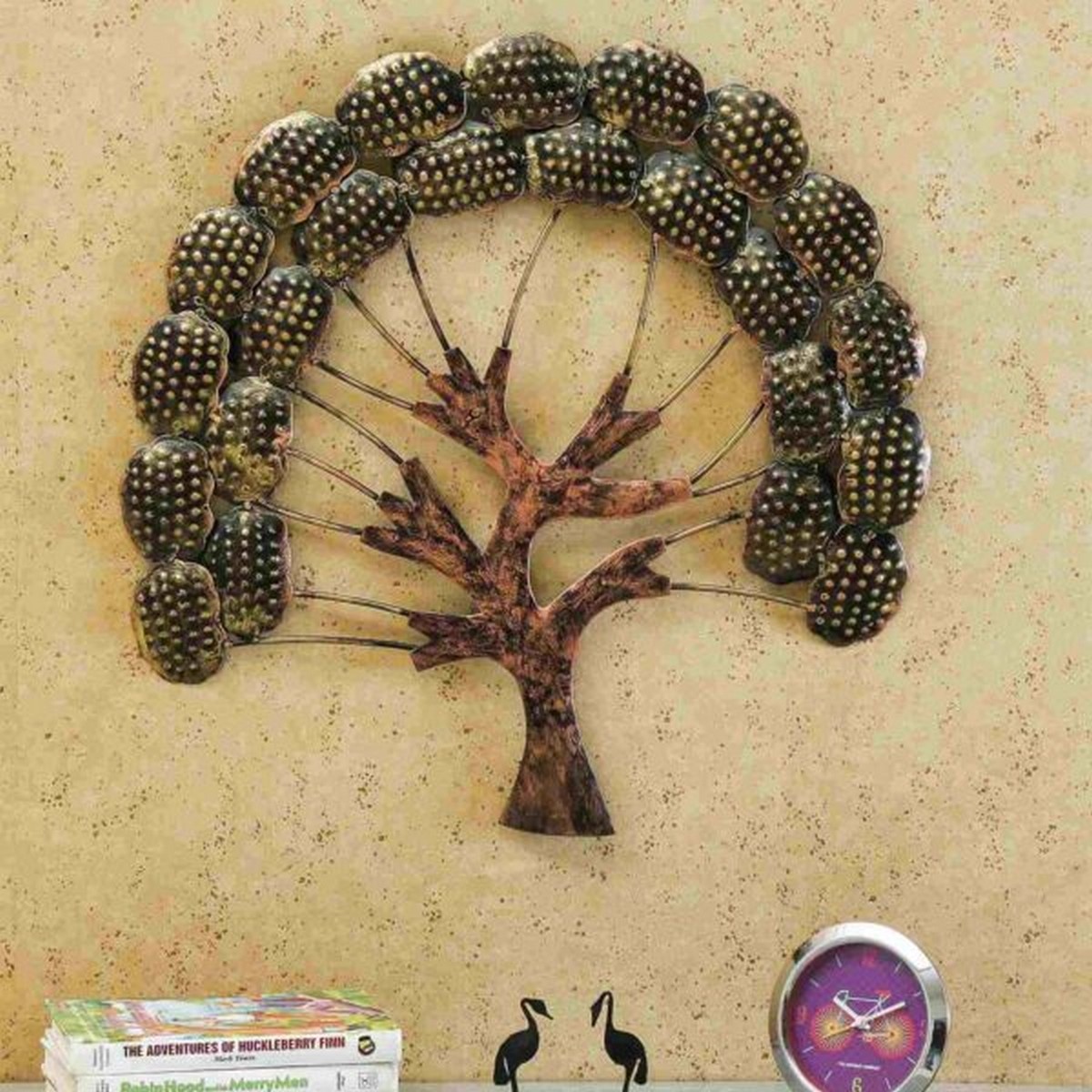 Iron Made Tree with Cloud Looking Leaf for Wall Decor