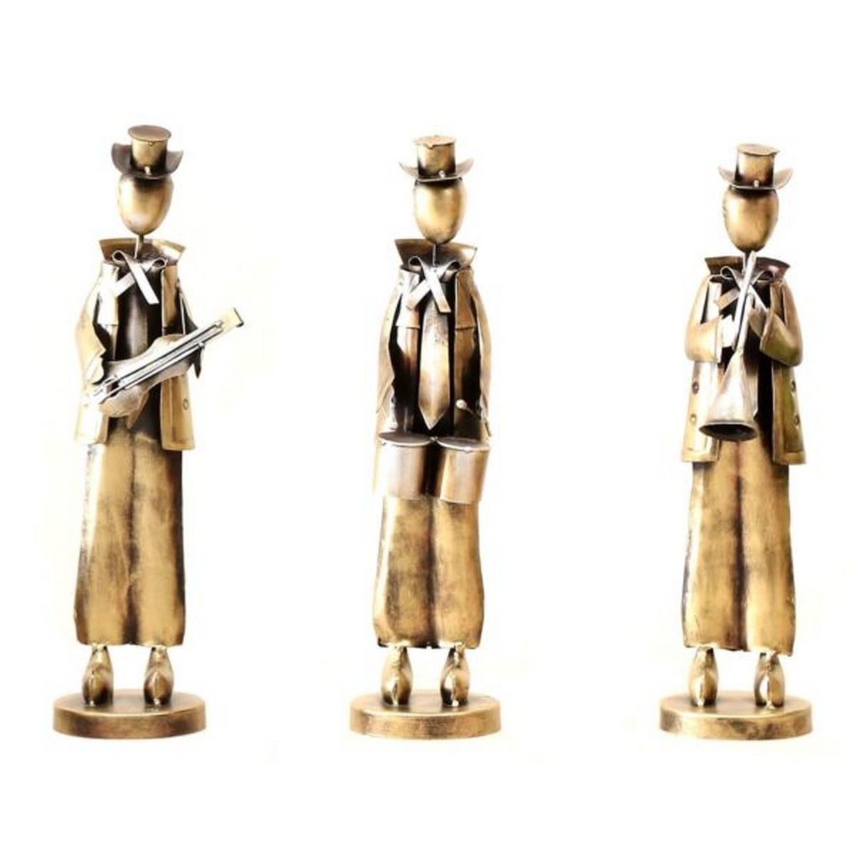 Retro Style Iron Made Musician 3 Statues for Table