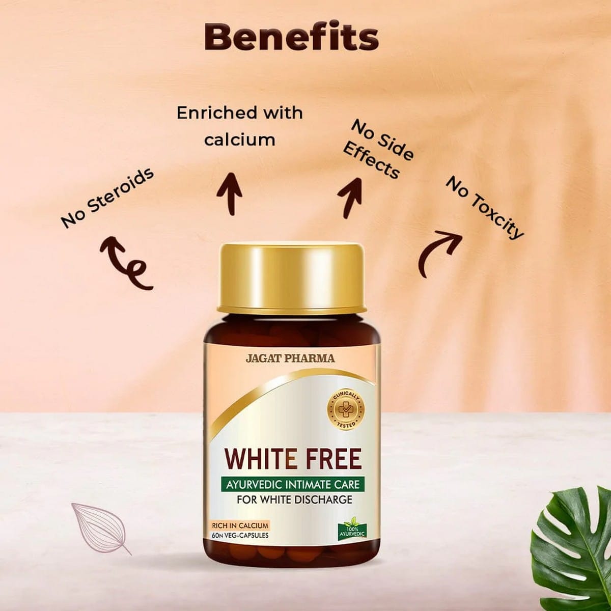 Jagat Pharma White Free Ayurvedic Capsules (60 Caps)