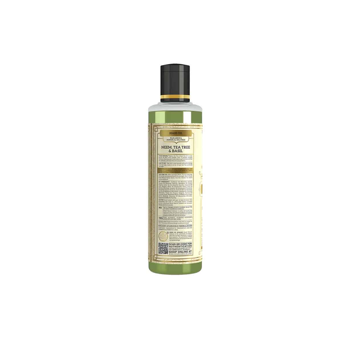 Khadi Natural Neem Teatree & Basil SLS And Paraben Free Hair Oil (210 ml)