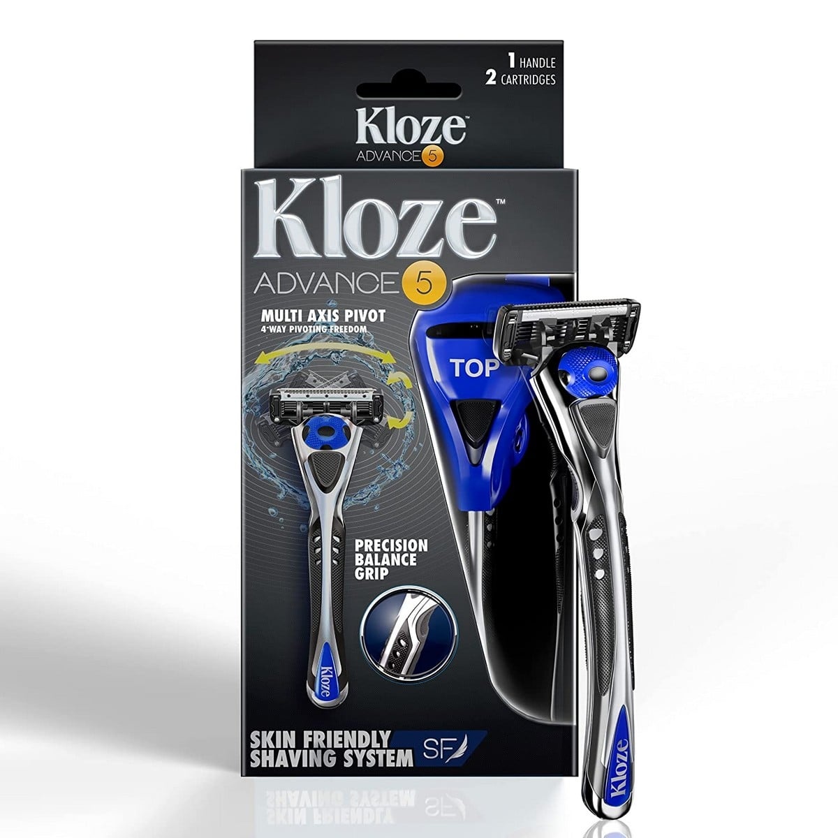 Kloze Advance 5 Shaving Razor For Men With 5 Blades + Trimmer Blade (2 Cartridges)