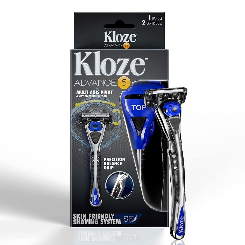 Kloze Advance 5 Shaving Razor For Men With 5 Blades + Trimmer Blade (2 Cartridges)