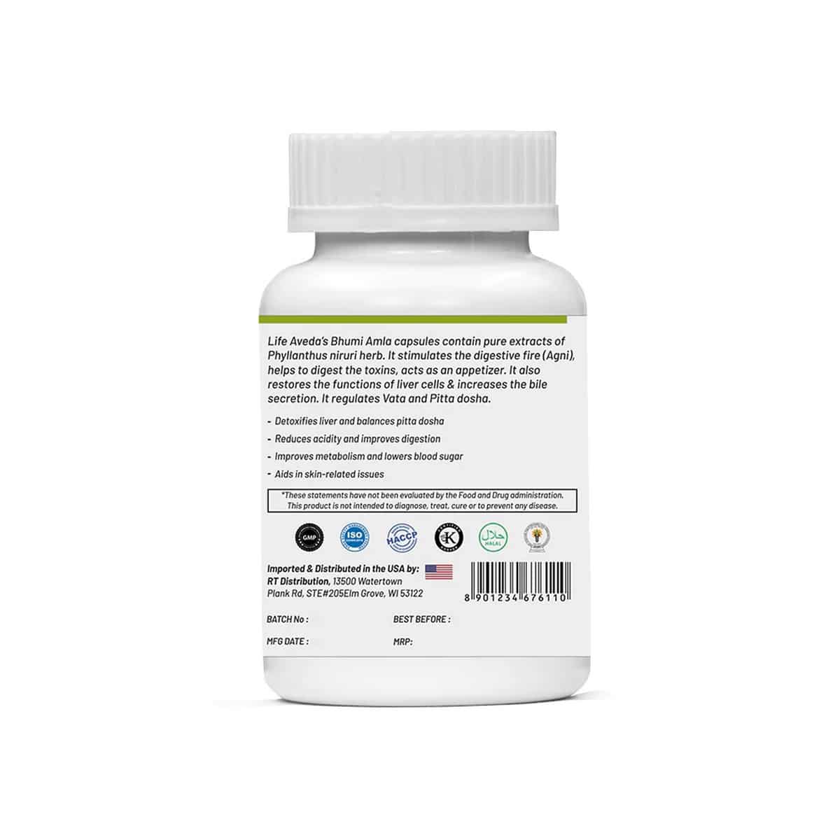 Life Aveda Bhumi Amla Capsules (60 Caps)