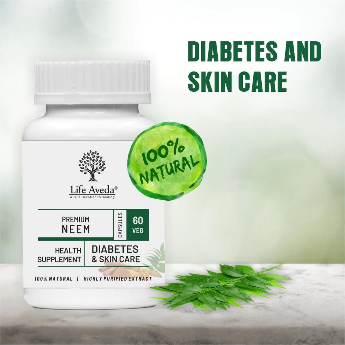 Life Aveda Premium Neem Capsule (60 Capsules)