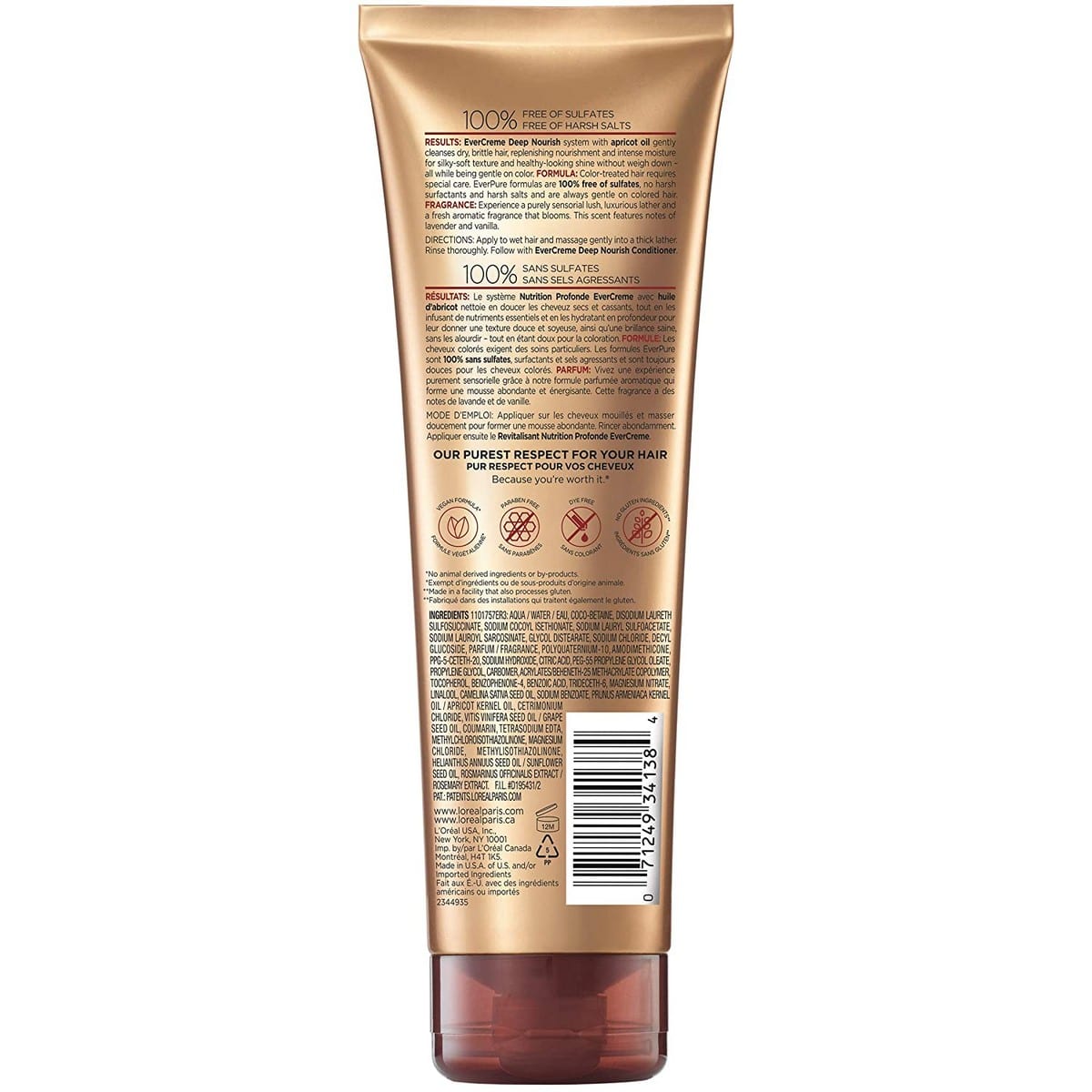 Loreal Evercreme Sulfate Free Shampoo (250 ml)