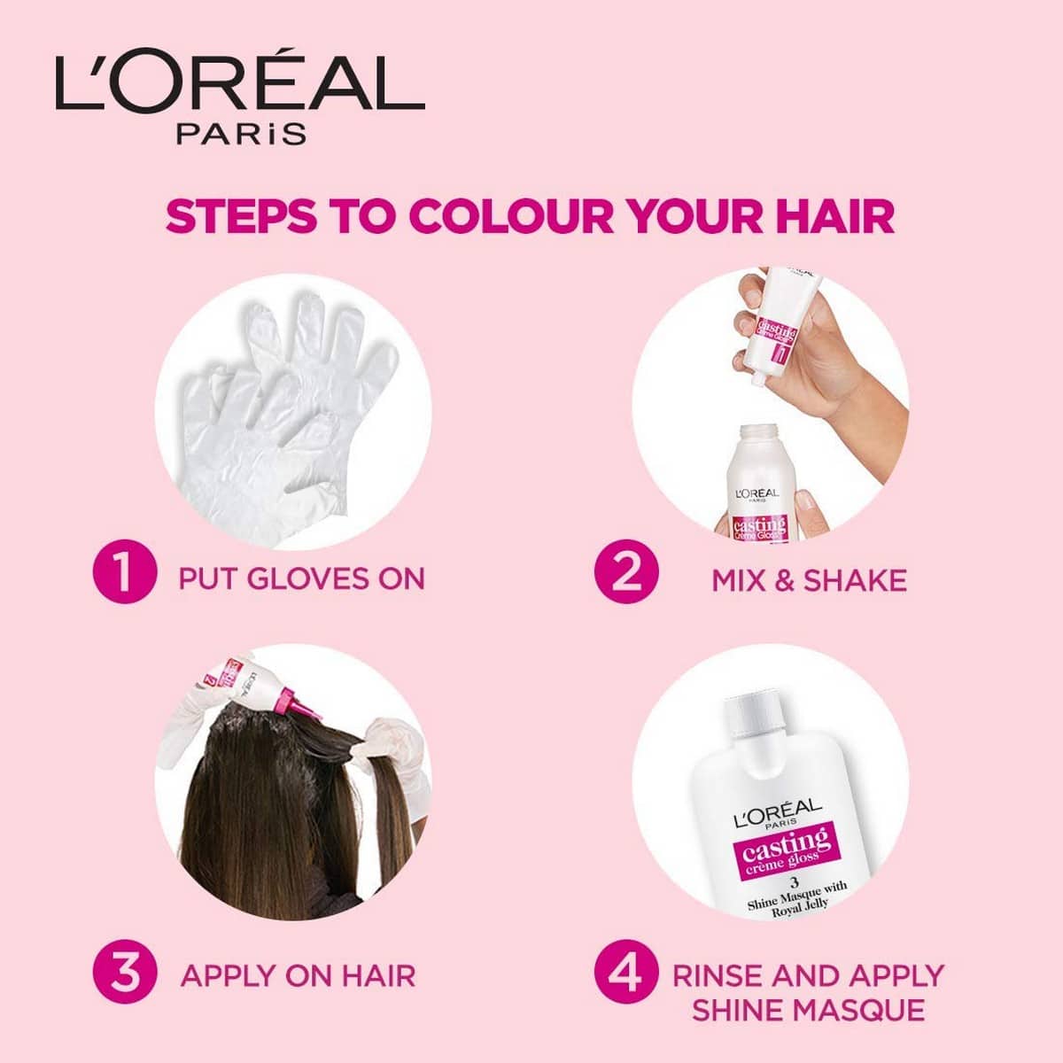 Loreal Semi-Permanent Hair Colour 530 Praline Brown (87.5 g+72 ml)