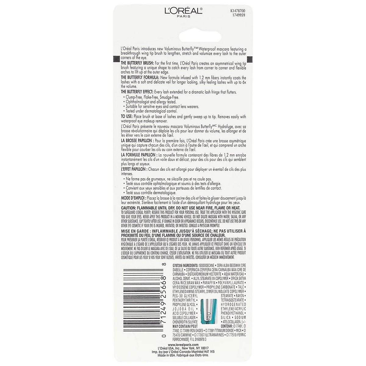 Loreal Voluminous Butterfly Mascara Black (6.7 ml)Â 