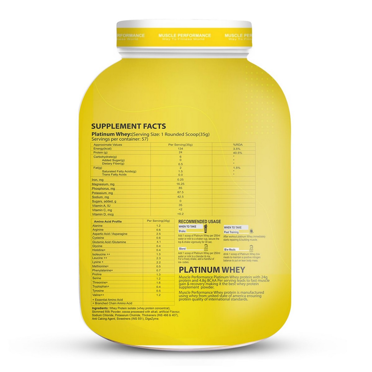 MP Muscle Performance Platinum Whey Protein, Kaju Pista Flavour (2 Kg)