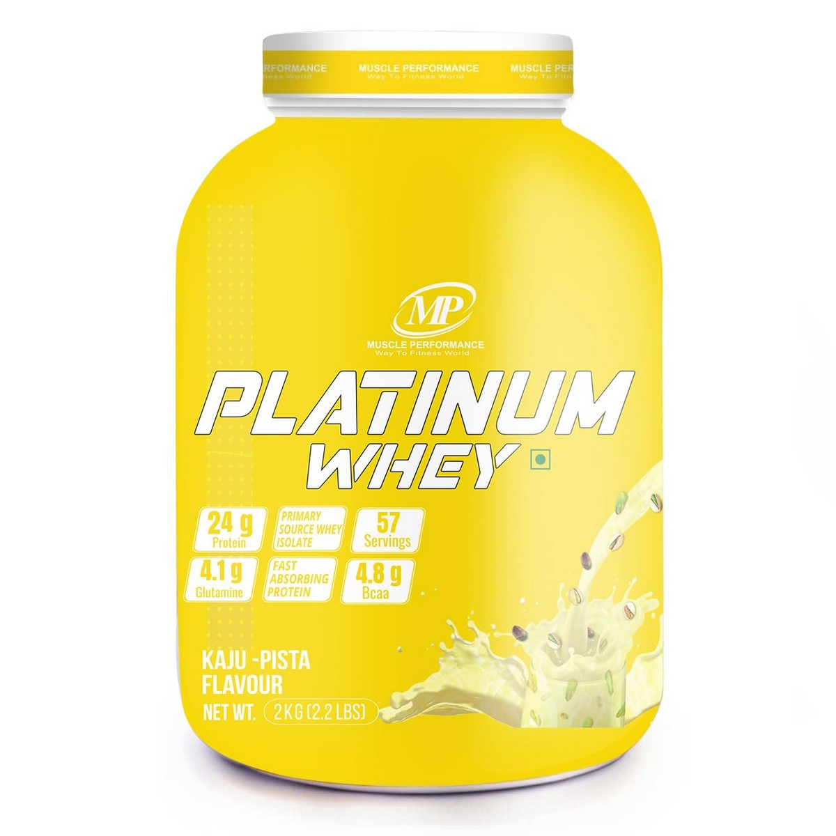 MP Muscle Performance Platinum Whey Protein, Kaju Pista Flavour (2 Kg)