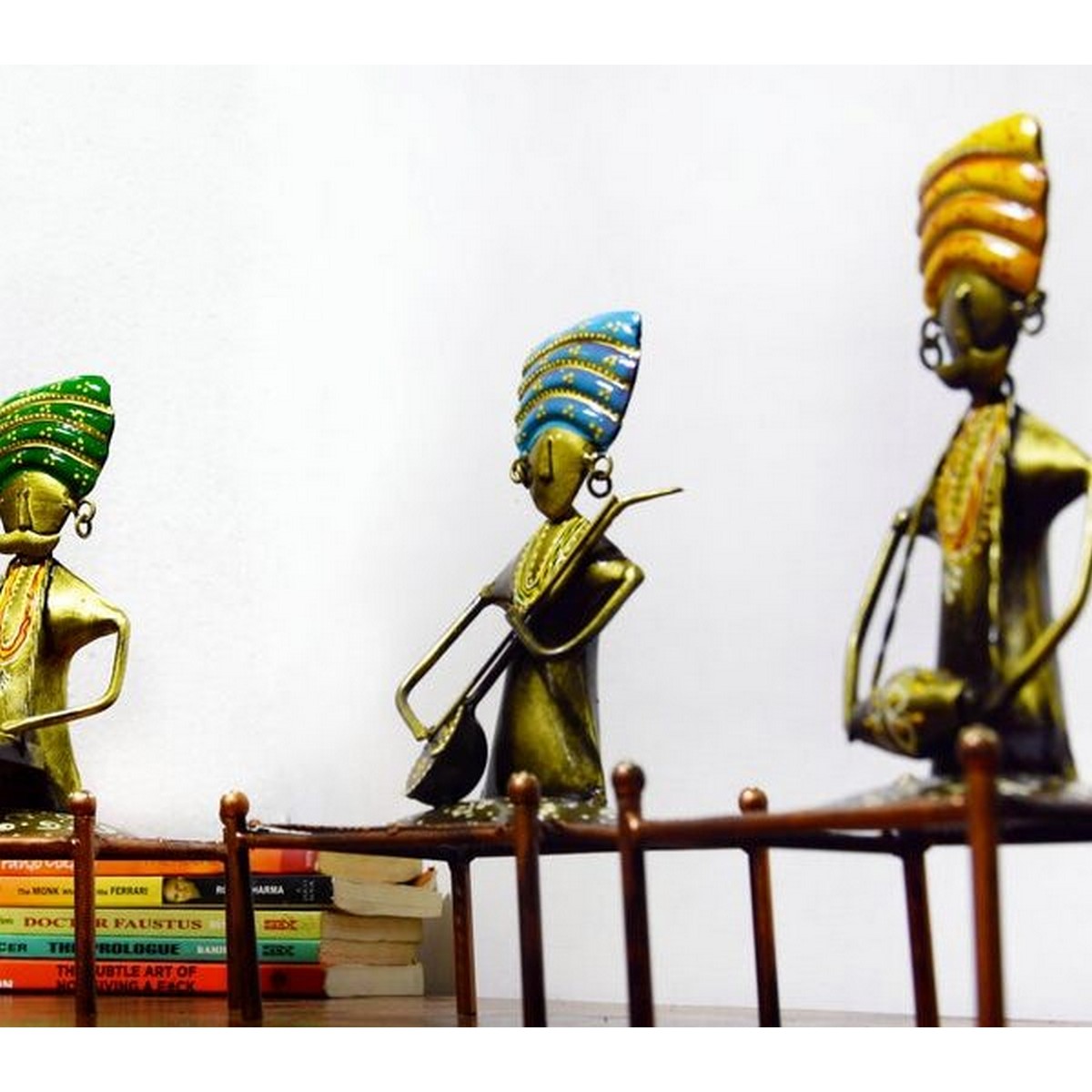 Set of 3 Macha Man Statue for Table Top Decoration