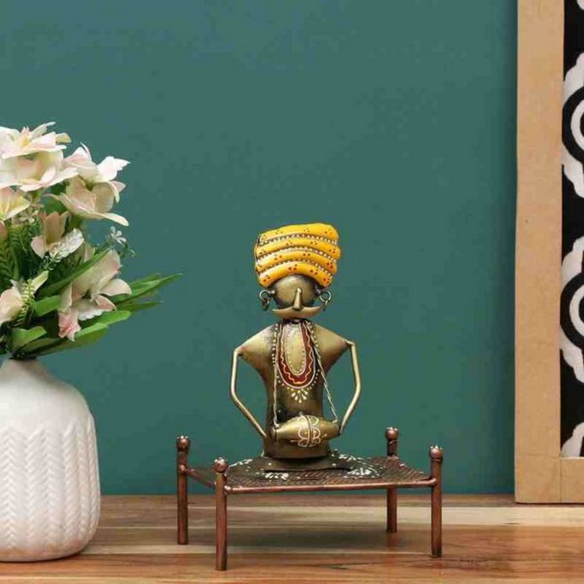 Set of 3 Macha Man Statue for Table Top Decoration