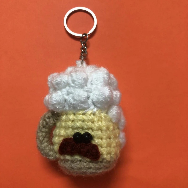 Magical Beings Beer Mug Crochet Keychain