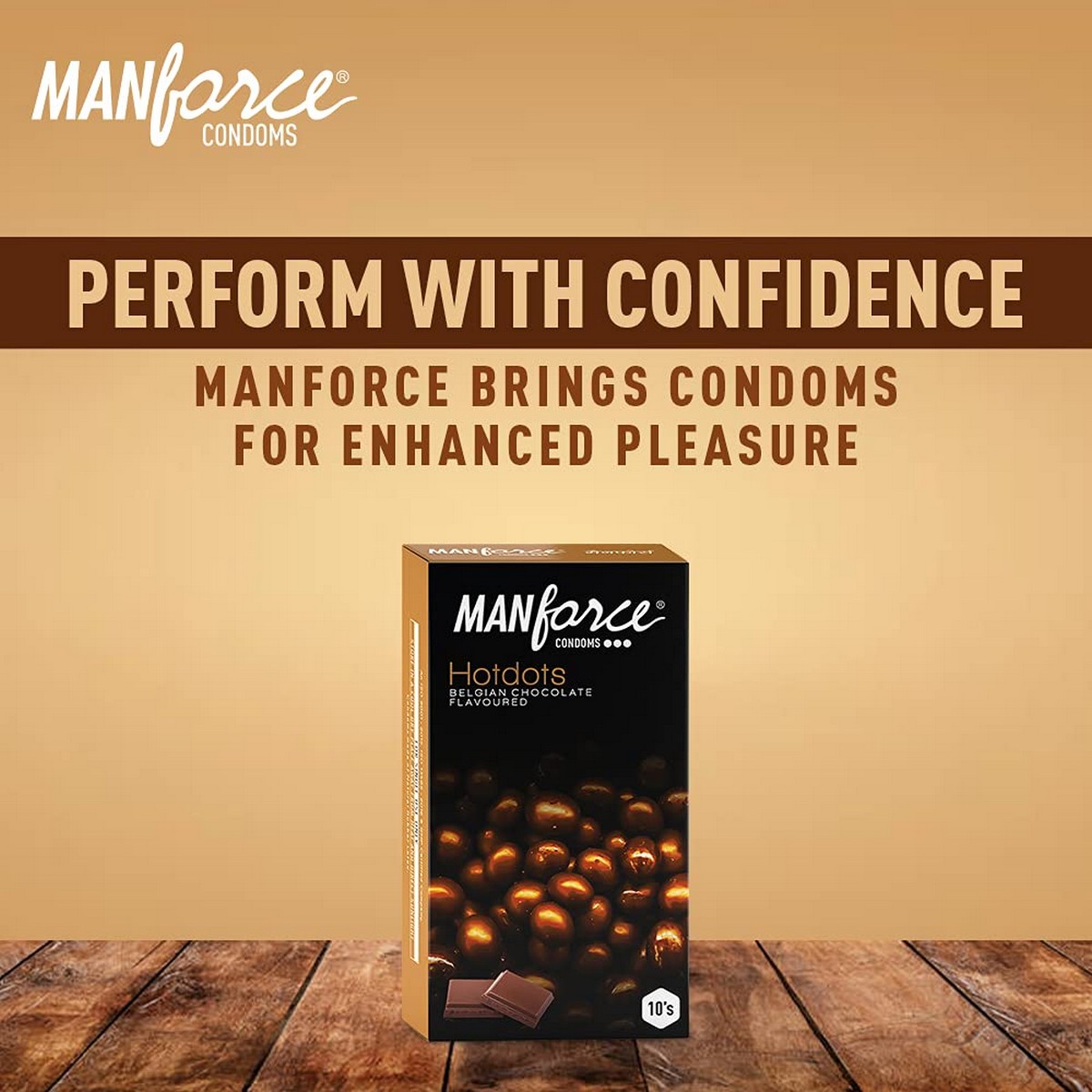 Manforce Premium Hotdots Belgian Chocolate Condoms (10 Pieces)