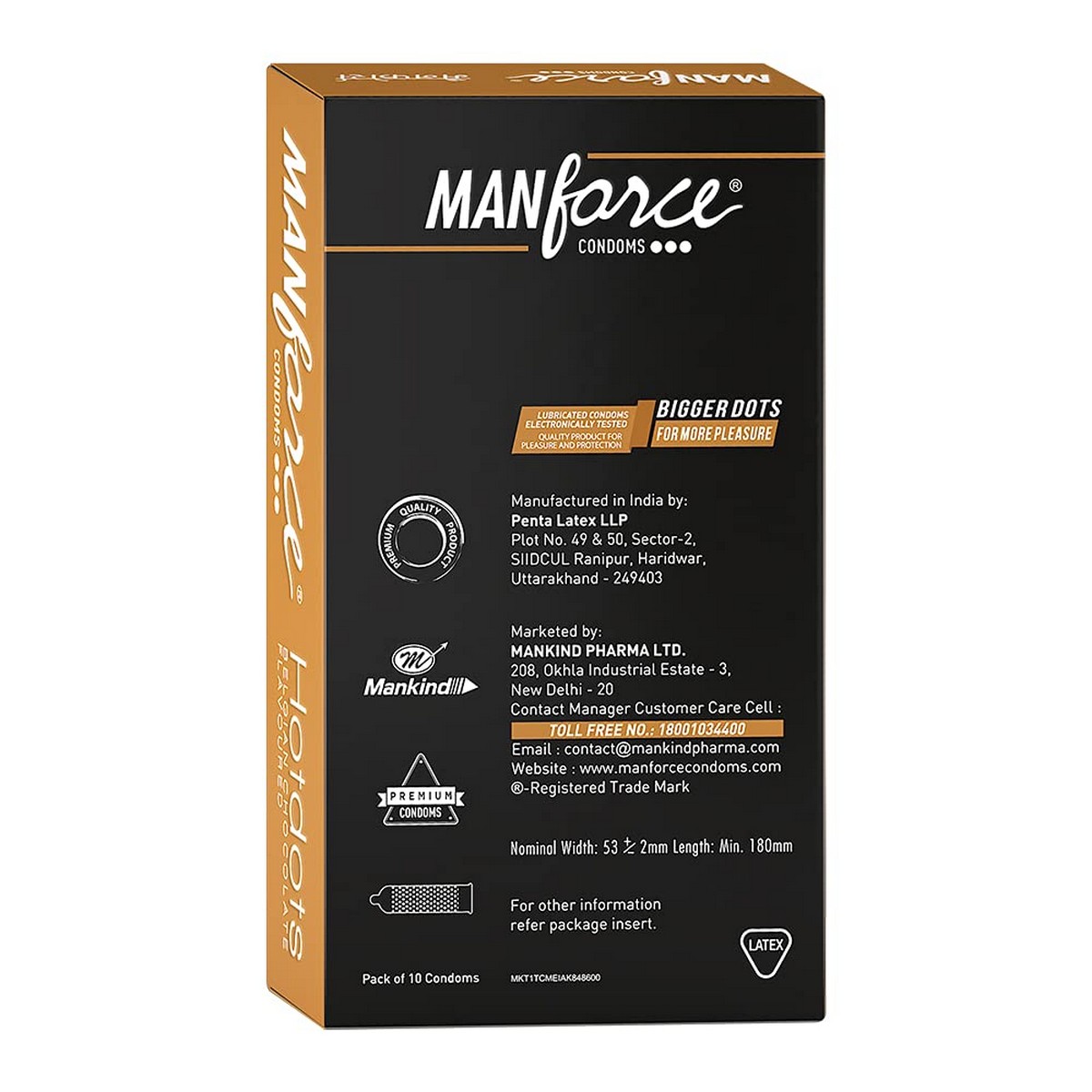 Manforce Premium Hotdots Belgian Chocolate Condoms (10 Pieces)