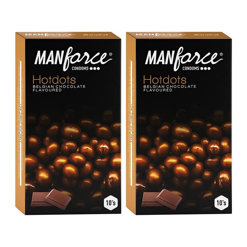 Manforce Premium Hotdots Belgian Chocolate Condoms (Pack of 2)