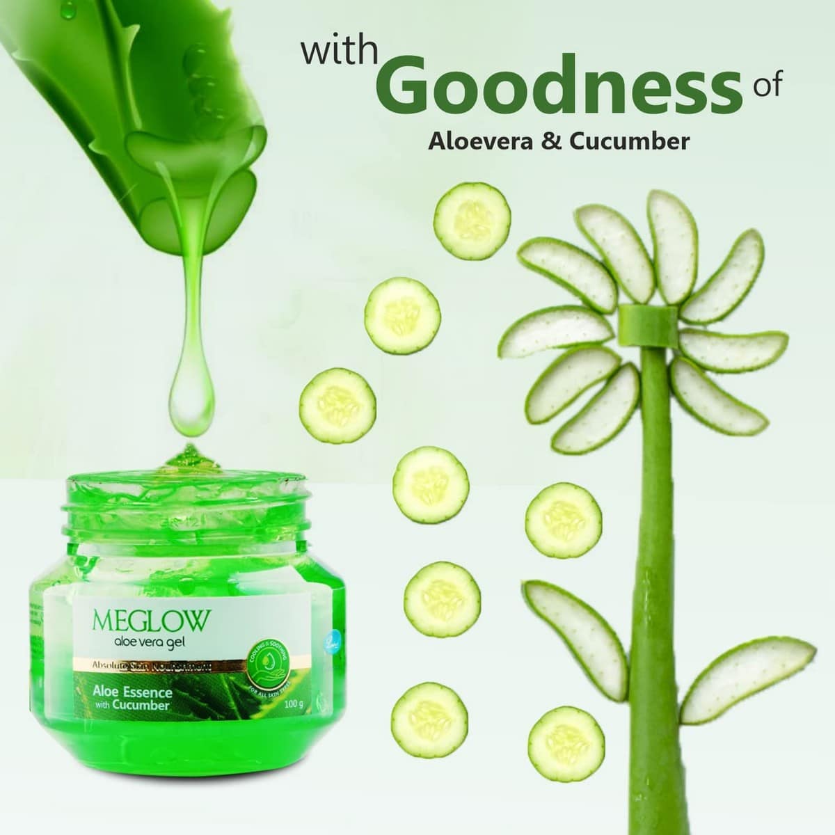 Meglow Aloe vera Gel Jar For Nourished And Healthy Skin (100 gm)