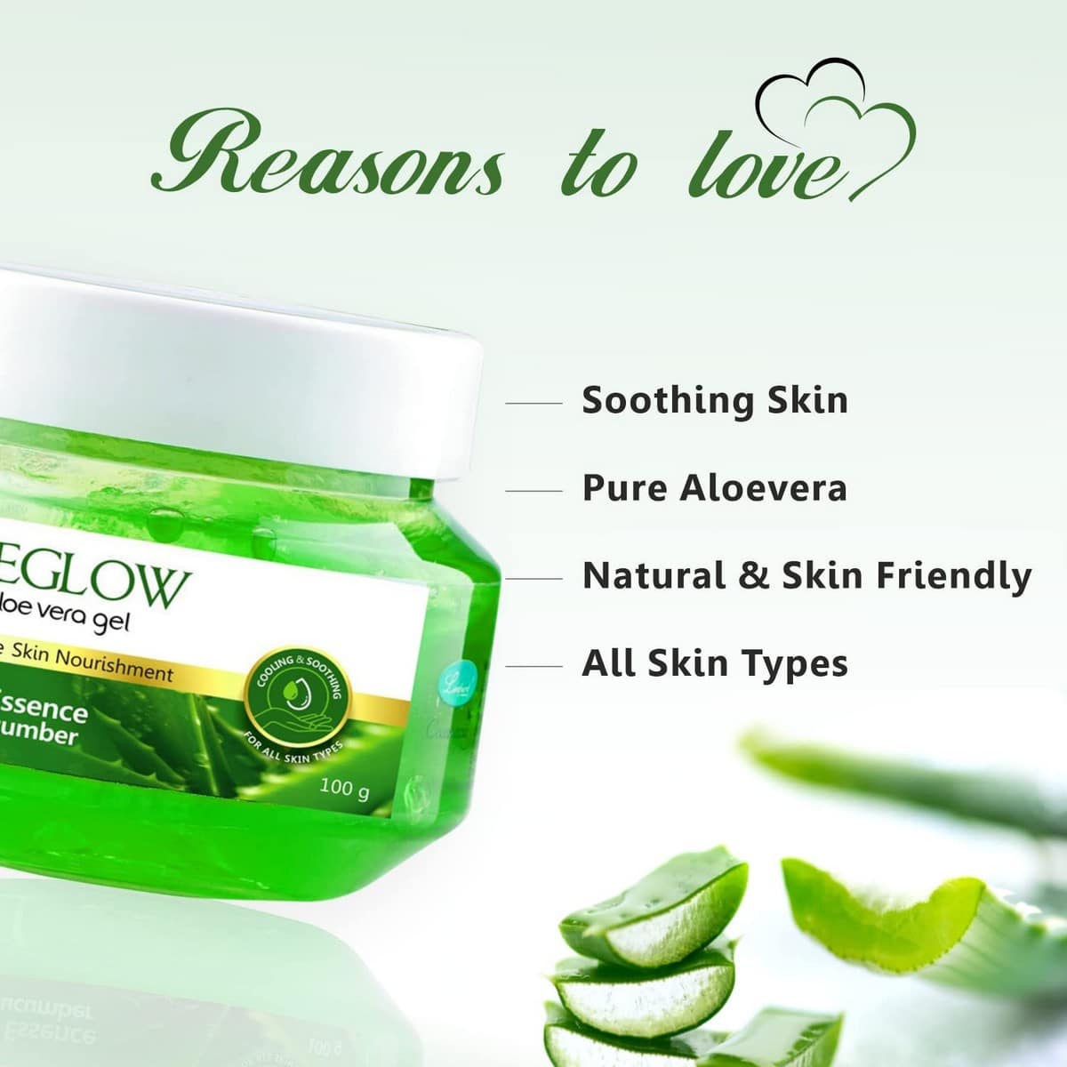 Meglow Aloe vera Gel Jar For Nourished And Healthy Skin (100 gm)