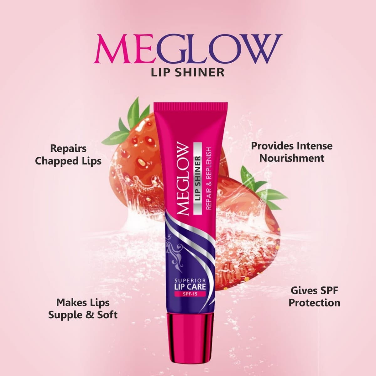 Meglow Lip Shiner, Enriched With Vitamin E (15 Gm)