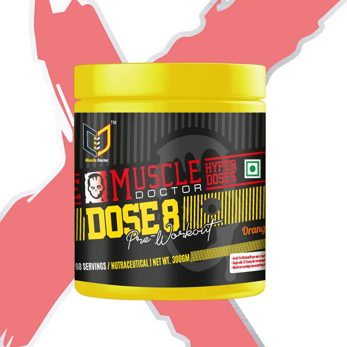 Muscle Doctor Dose 8 Pre Workout - Orange Flavour (150 Gm)