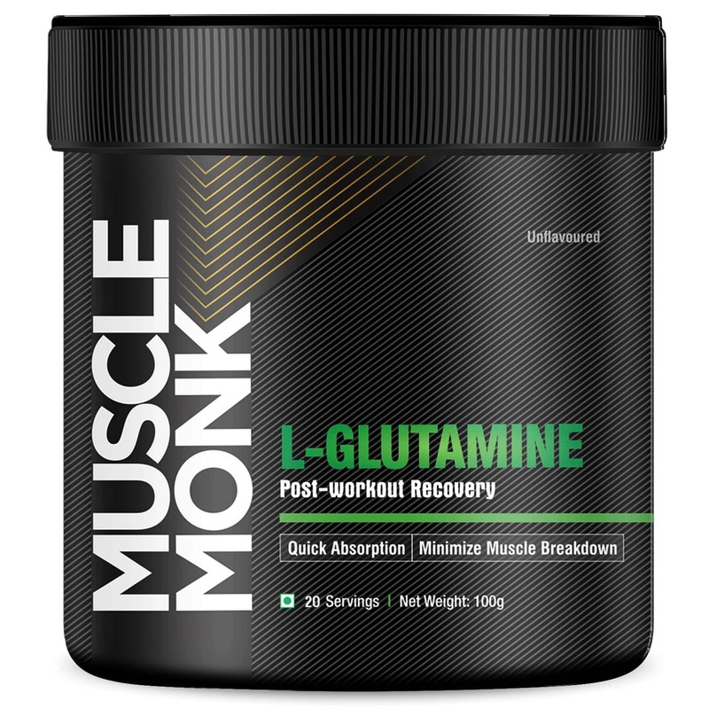 Muscle Monk L-Glutamine For Muscle Growth And Post Workout Recovery (100 grams)