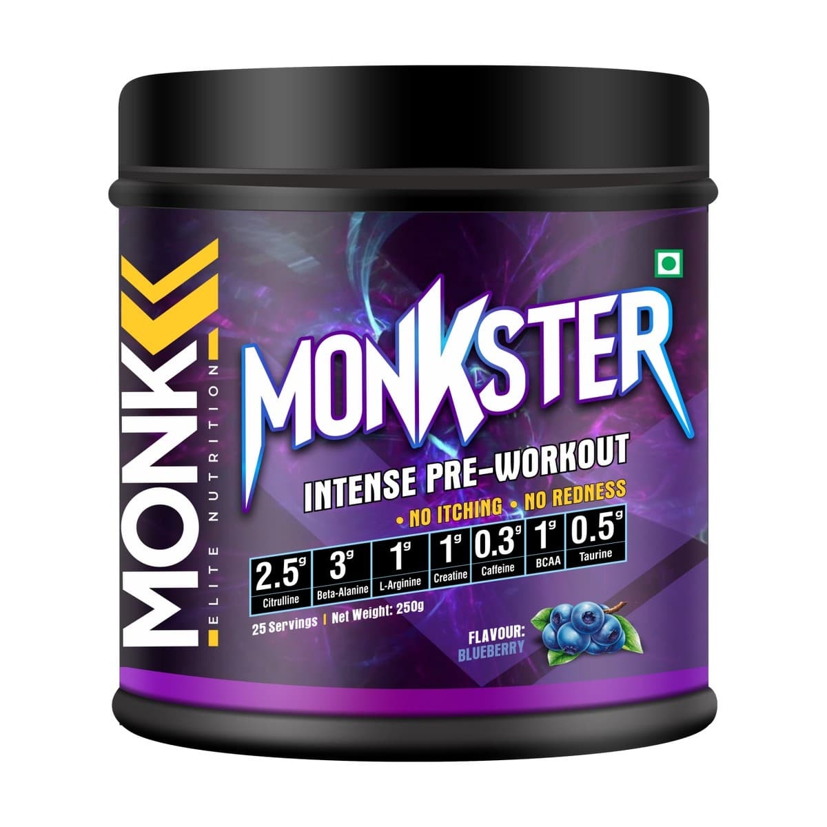 Muscle Monk Monkster Pre-workout Blueberry (250 gm)