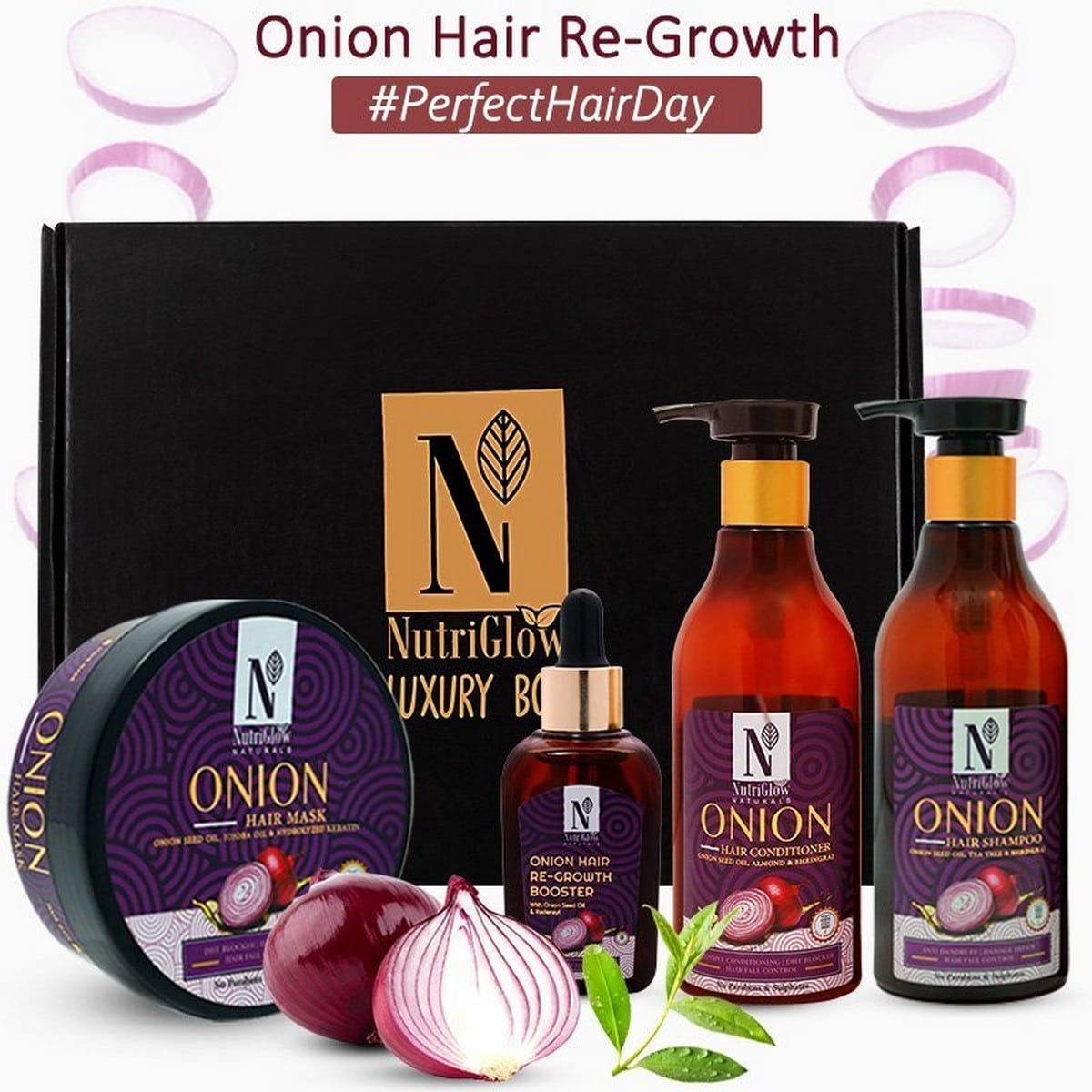 Nutriglow Must-Have Onion Haircare Kit (850 gm)