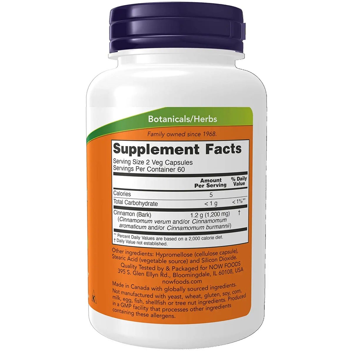 NOW Foods Cassia Cinnamon Bark 600mg (120 Capsules)