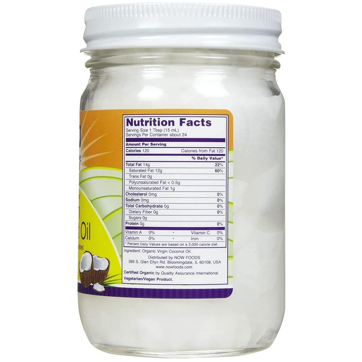 NOW Foods Organic Virgin Coconut Oil (355 ml)