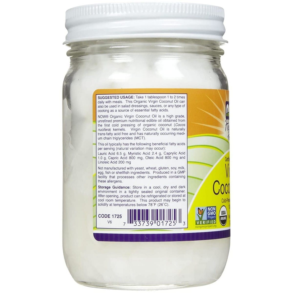 NOW Foods Organic Virgin Coconut Oil (355 ml)