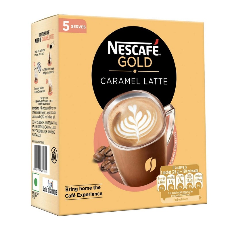 Nescafe Gold Caramel Latte Instant Coffee Premix (125 grams)