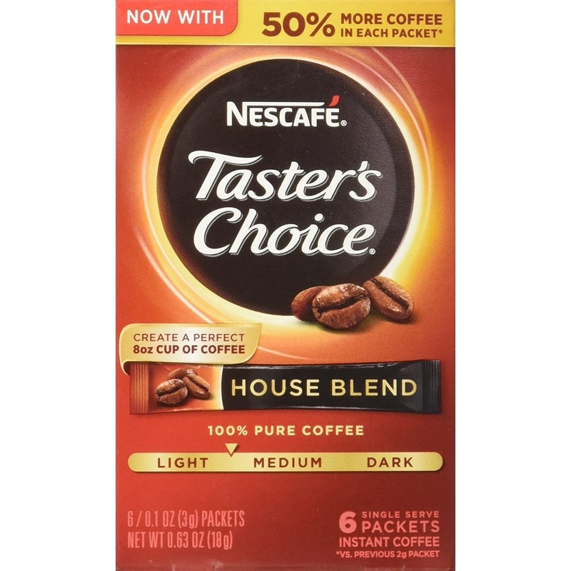 Nescafe Taster's Choice 6 Piece House Blend Coffee (18 grams)