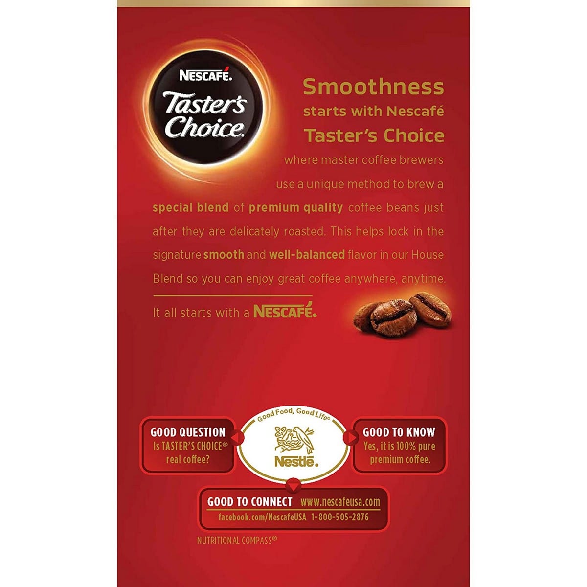 Nescafe Taster's Choice 6 Piece House Blend Coffee (18 grams)