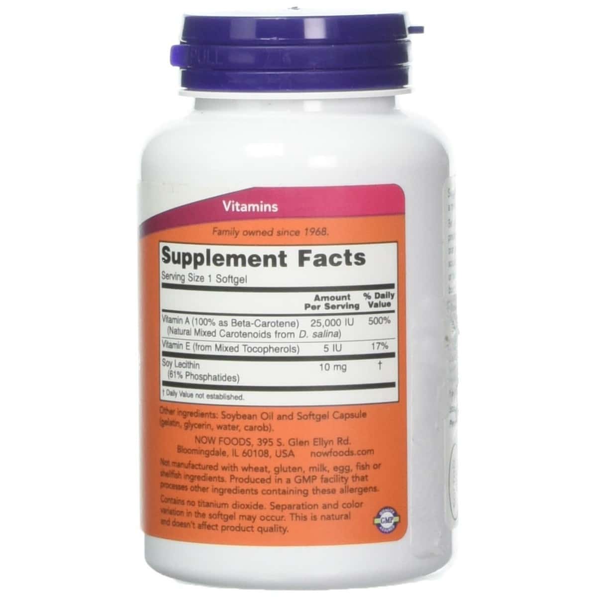 Now Foods Beta Carotene (180 softgels)