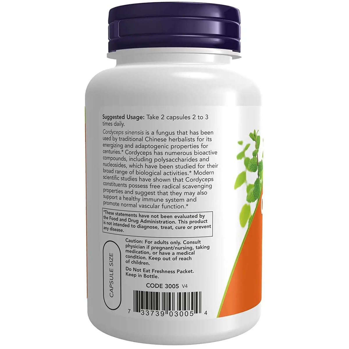 Now Foods Cordyceps 750 Mg Healthy Immune Support Capsules (90 capsules)