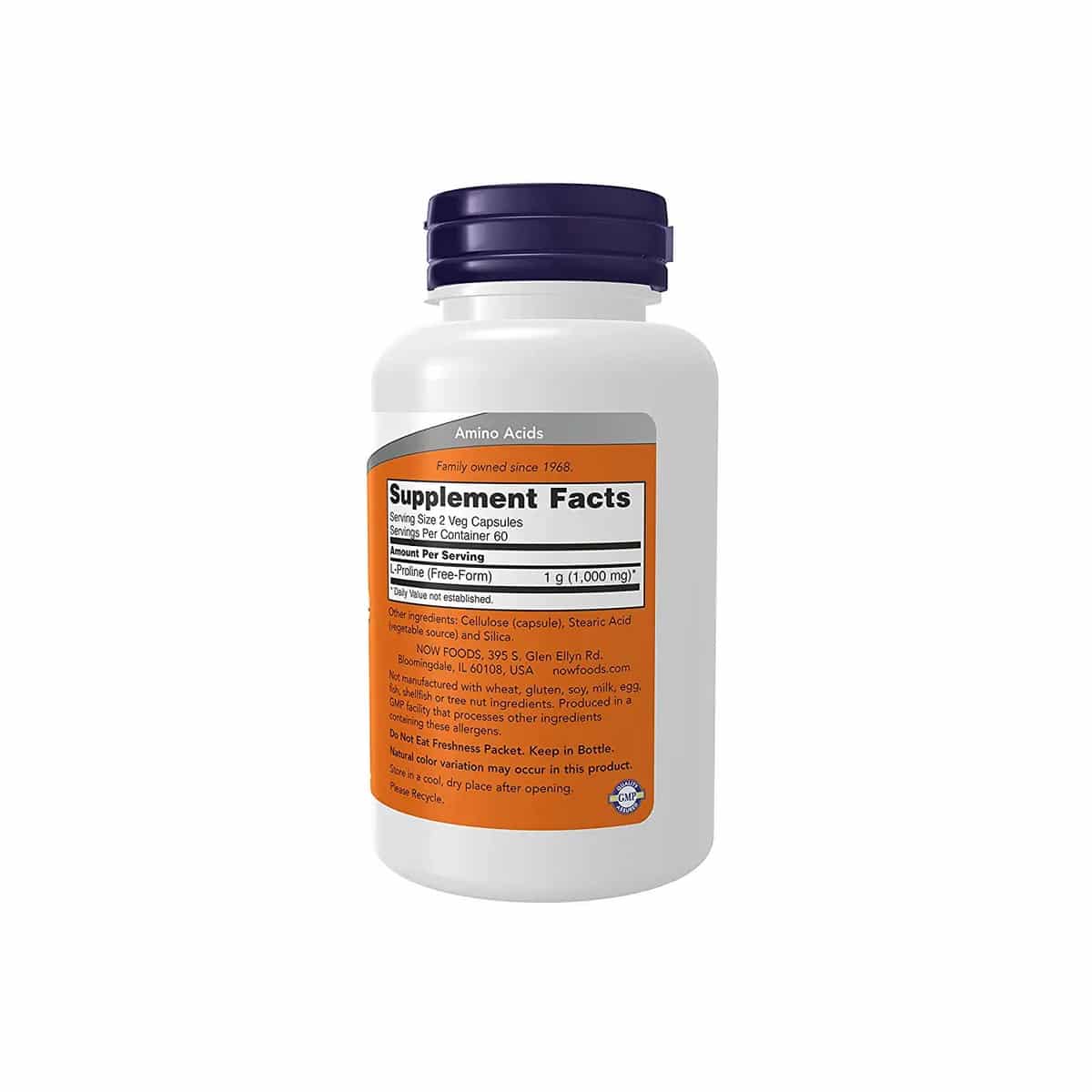 Now Foods L-Proline 500 mg (120 capsules)