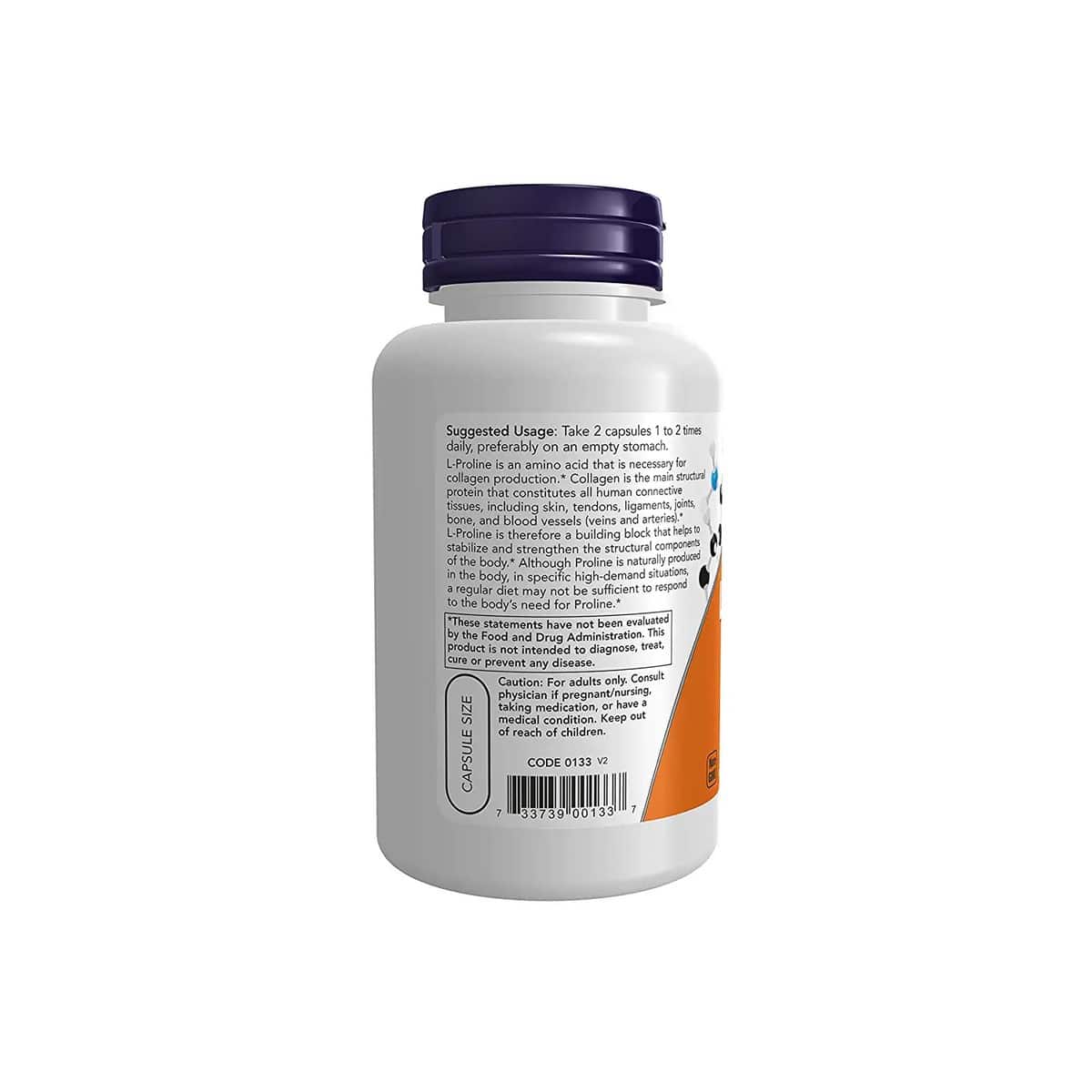 Now Foods L-Proline 500 mg (120 capsules)