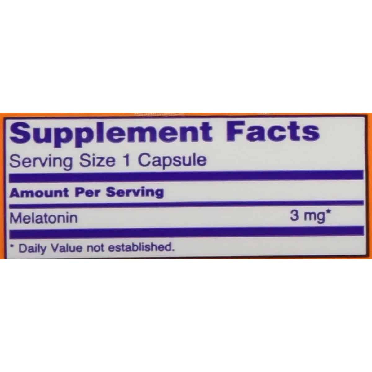 Now Foods Melatonin 3mg, Healthy Sleep Cycle (60 Capsules)