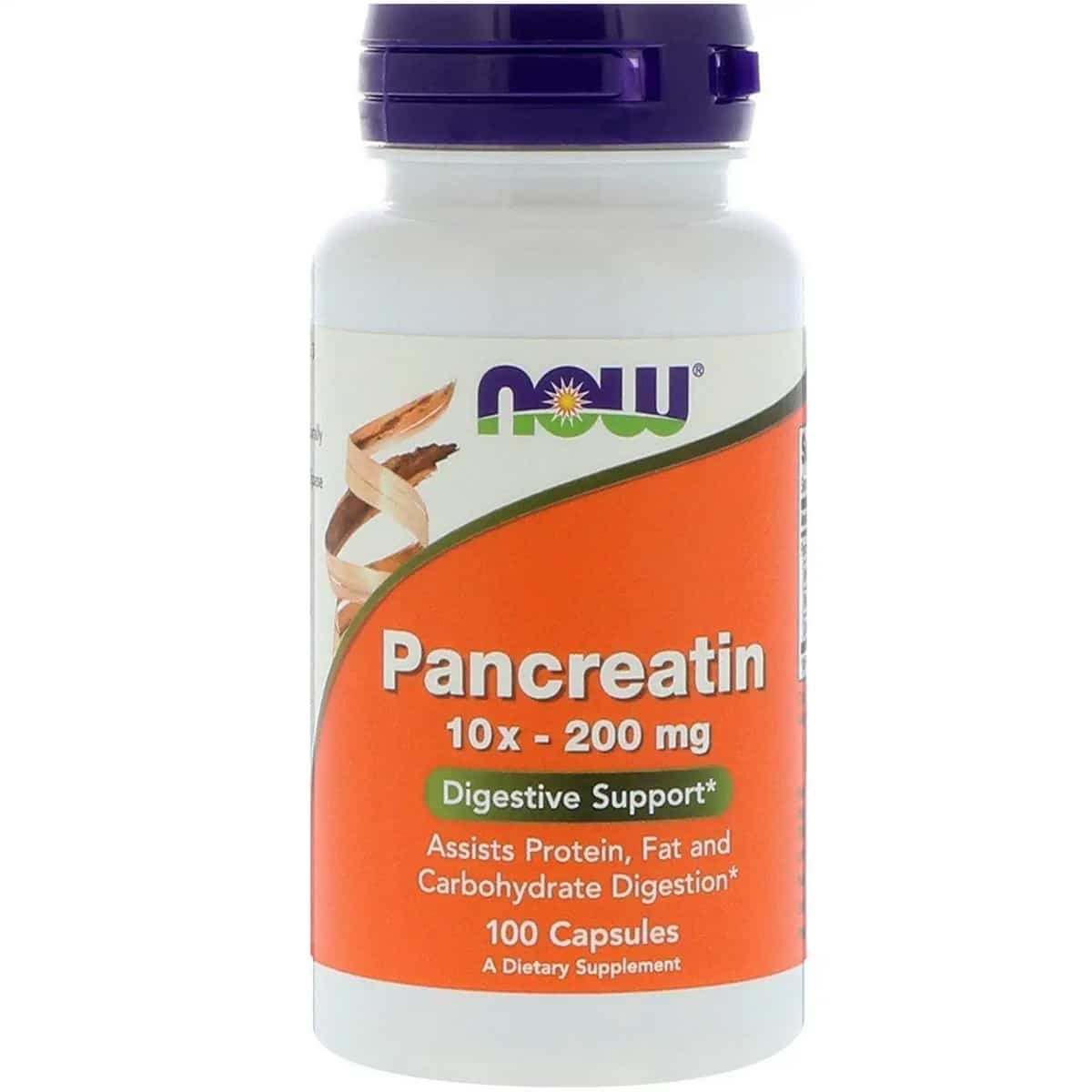 Now Foods Pancreatin 10X - 200 mg (100 Capsules)