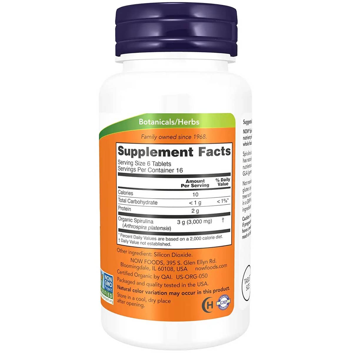 Now Foods Spirulina 500 Mg Nutrient Rich Superfood Tablets (100 tablets)