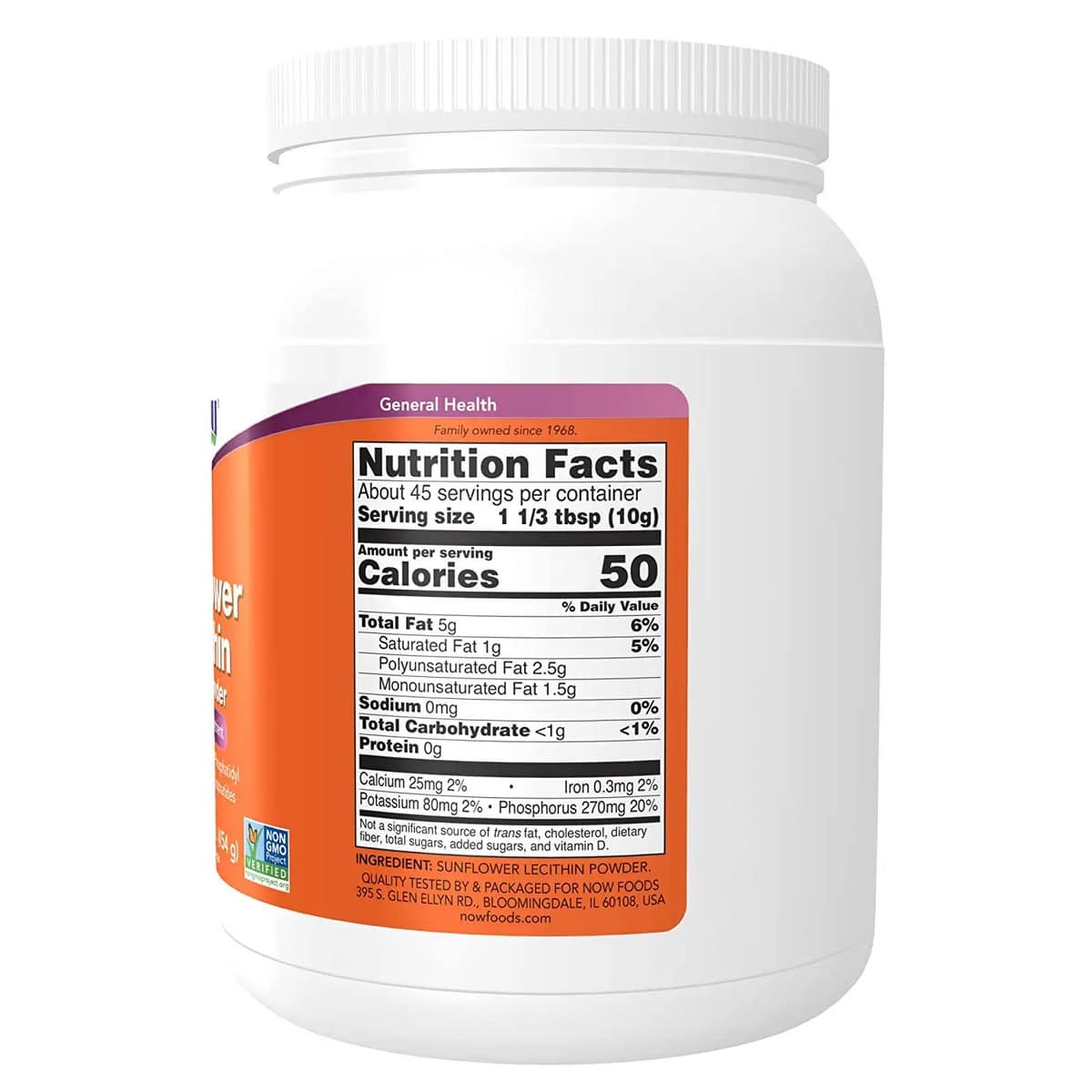 Now Foods Sunflower Lecithin Powder (454 grams)