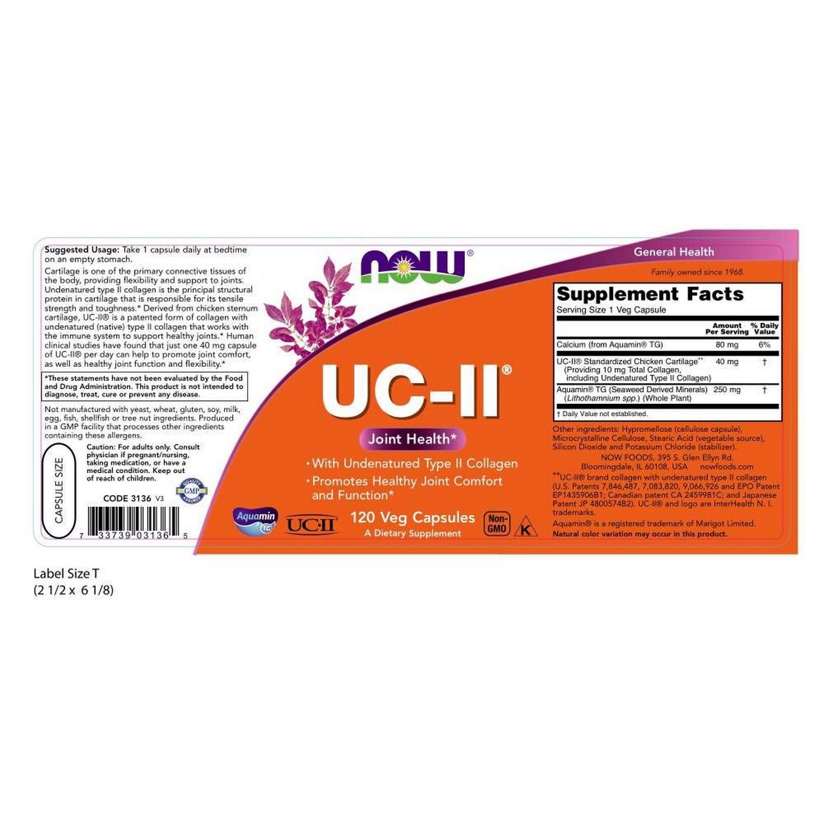 Now Foods UC-II 40 mg (120 capsules)