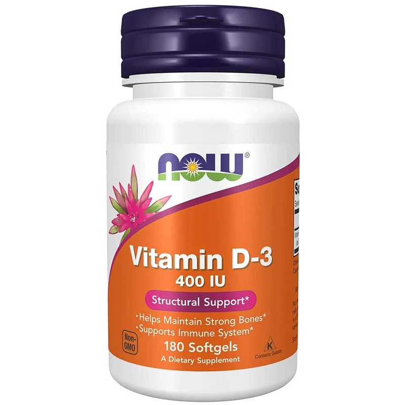 Now Foods Vitamin D-3 400 IU (180 Capsules)